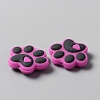 Dog Paw Print Food Grade Eco-Friendly Silicone Beads LS-SIL-WH0008-45E-2