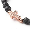 Natural Lava Rock Beads Stretch Bracelet for Girl Women BJEW-JB06846-6