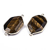 Natural Tiger Eye Links Connectors G-T131-48G-01-3
