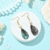Natural Abalone Shell/Paua Shell Dangle Earrings EJEW-JE07434-01-1
