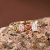 Oval & Horse Eye & Rectangle Brass with Colorful Cubic Zirconia Finger Rings FS-WGD0B16-01-2