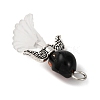 Opaque Black Acrylic Pendants PALLOY-JF04413-4