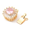 Brass Micro Pave Clear Cubic Zirconia Box Clasps KK-E052-01A-G02-3