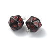 Opaque Resin Polyhedral Dice Pendants FIND-TAC0005-21F-1