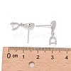 Rhodium Plated 925 Sterling Silver Stud Earring Findings STER-F048-27P-4