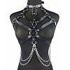 Black PU Leather Chest Harness Belts FS-WG16471-01-1