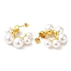 Plastic Imitation Pearl Beaded Round Stud Earrings EJEW-Q766-09G-2