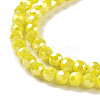 Faceted Round Full Rainbow Plated Electroplate Glass Beads Strands X-EGLA-J130-FR05-4