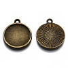 Tibetan Style Alloy Pendant Cabochon Settings X-TIBE-S322-002B-AB-NR-2