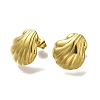 Ion Plating(IP) 304 Stainless Steel Sheel Shape Stud Earrings for Women EJEW-U027-01G-2