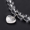 Natural Quartz Crystal Beads Charm Bracelets BJEW-K164-B01-2