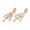 Rack Plating Alloy European Dangle Charms MPDL-N039-214G-2