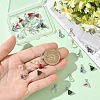 35Pcs 7 Colors Glass Pendants PALLOY-YW00222-5
