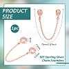1Pc 925 Sterling Silver Chain Extenders STER-BC0003-04RG-2
