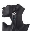 Long Chain with Transparent Glass Beads Dangle Stud Earrings EJEW-JE05245-3