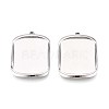 304 Stainless Steel Pendant Cabochon Settings STAS-T067-15P-1