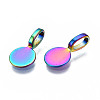 Rainbow Color Alloy Glue-on Flat Pad Bails for Pendant Making PALLOY-N163-099-NR-3