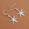 Snowflake Brass Dangle Earrings EJEW-BB12001-5