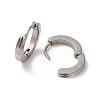 304 Stainless Steel Grooved Hoop Earrings EJEW-P255-10P-2