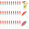 2 Bags Watermelon Pattern Umbrella Bamboo & PET Plastic Toothpick Decorations AJEW-CP0007-28-1
