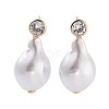 Sterling Silver Stud Earrings EJEW-N055-51G-1
