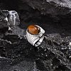 Oval Natural Tiger Eye Finger Rings PW-WG14D78-04-1