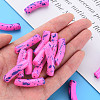 Opaque Spray Painted Acrylic Beads MACR-S372-002F-B06-5