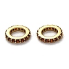 Brass Micro Pave Cubic Zirconia Rondelle European Beads KK-B028-18G-D-2