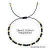 Glass & Brass Round Beads Braided Bead Bracelets LS-RD6595-1-2