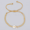 Golden Tone Daisy Braided Bead Bracelets WY1454-16-1