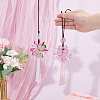 CRASPIRE 2Pcs 2 Colors Glass Beaded Flower Suncatchers AJEW-CP0005-25-3