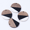 Resin & Walnut Wood Pendants X-RESI-N025-005A-B01-1