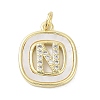 Rack Plating Brass Micro Pave Clear Cubic Zirconia Pendants KK-E102-33G-N-1