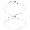 2Pcs 925 Sterling Silver Box Chain Slider Bracelet Making MAK-BBC0001-23-1