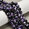 Dyed Natural Fire Crackle Agate Beads Strands G-G203-10E-10mm-1