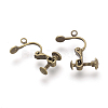 Brass Screw Clip-on Earring Setting Findings X-KK-S328-38AB-2