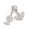 Spring Brass Pave Clear Cubic Zirconia Pendants KK-H268-13A-P-1
