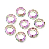Electroplate Transparent Glass Linking Rings GLAA-F126-01-2