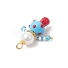 3Pcs 3 Colors Glass Seed Beaded Mushroom Human Pendants PALLOY-MZ00825-5