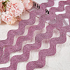 10 Yard Metallic Polyester Wavy Fringe Trim Ribbon SRIB-GF0001-38Q-4