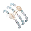 3Pcs 3 Styles Round Acrylic & Glass Beaded Stretch Bracelet Sets BJEW-JB10730-02-5