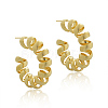 Brass Spiral Laid Stud Earrings for Women EJEW-A121-21G-2
