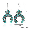 Bohemian Style Alloy Synthetic Turquoise Dangle Earrings FS-WG7654C-13-1