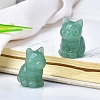 Natural Green Aventurine Carved Healing Cat Figurines PW-WG98432-01-1