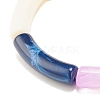 Acrylic Curved Tube Beaded Stretch Bracelet BJEW-JB07980-01-4
