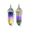 Faceted Bullet Glass Pointed Pendants KK-E282-01P-07-3