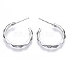 Brass Half Hoop Earrings KK-N232-109P-NF-2