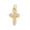Brass Micro Pave Cubic Zirconia Charms KK-C012-41G-1