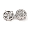 Brass Micro Pave Clear Cubic Zirconia Beads KK-S389-27P-2