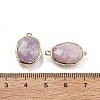 Natural Lepidolite Faceted Oval Connector Charms G-H323-02G-14-2